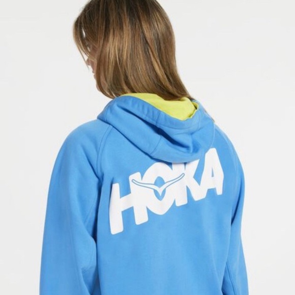 NEW HOKA Women's One One Bondi Sweatshirt Pullover Fleece Hoodie Blue Large XL - Picture 9 of 9